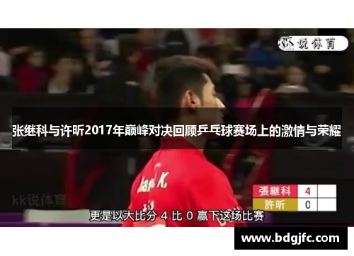 张继科与许昕2017年巅峰对决回顾乒乓球赛场上的激情与荣耀